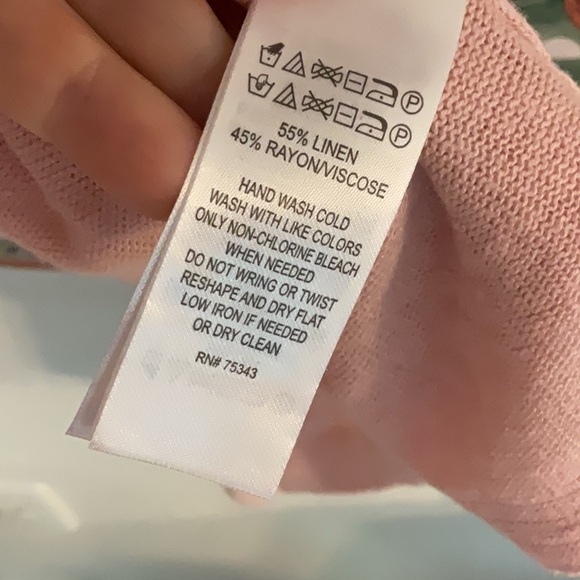 Cynthia Rowley Woman Linen Blend Open Front Cardigan, Size 2X, Pink, NWT - Picture 6 of 7